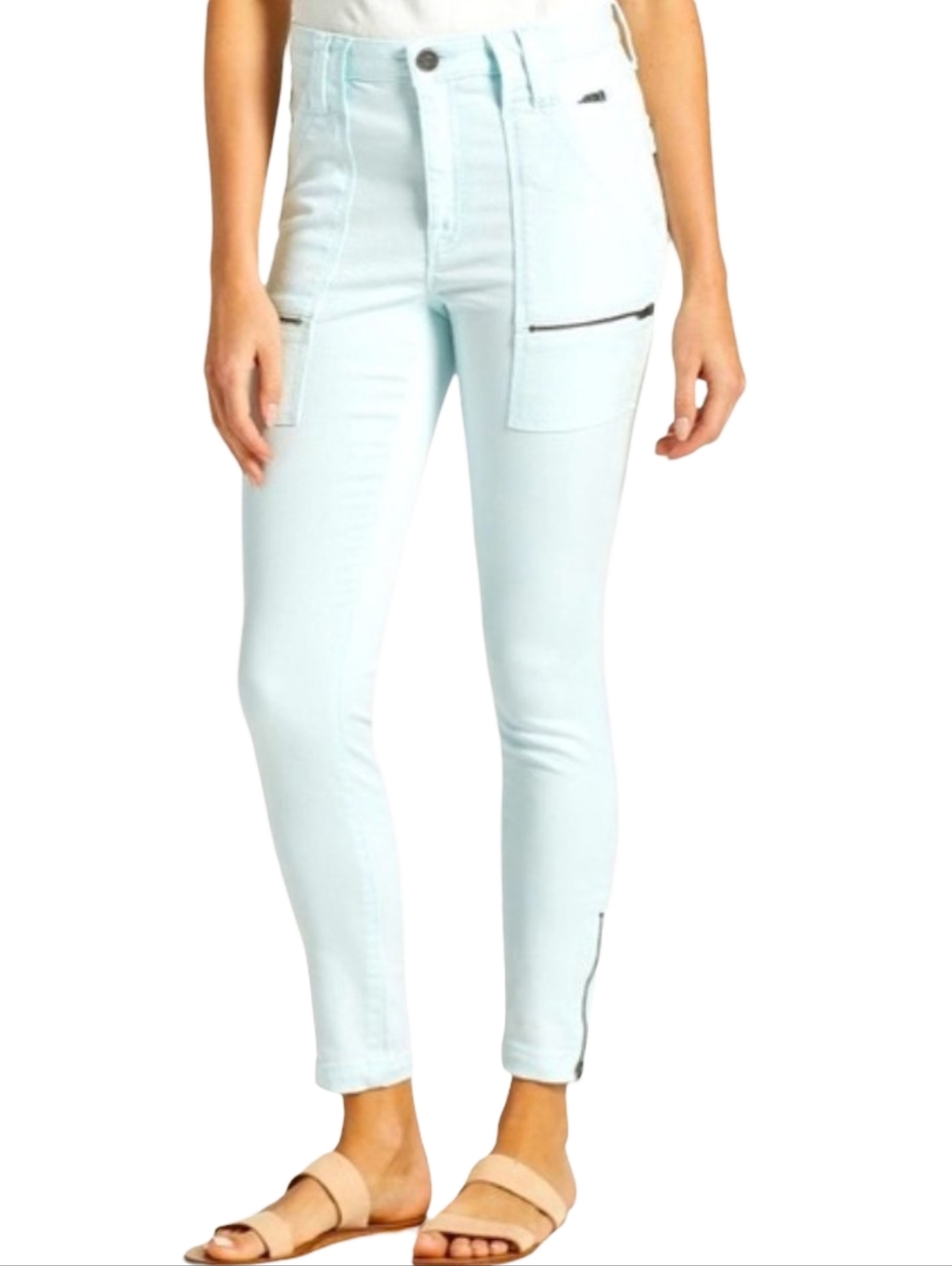 Joie Park Skinny Cargo Jean Sea Glass Size 25